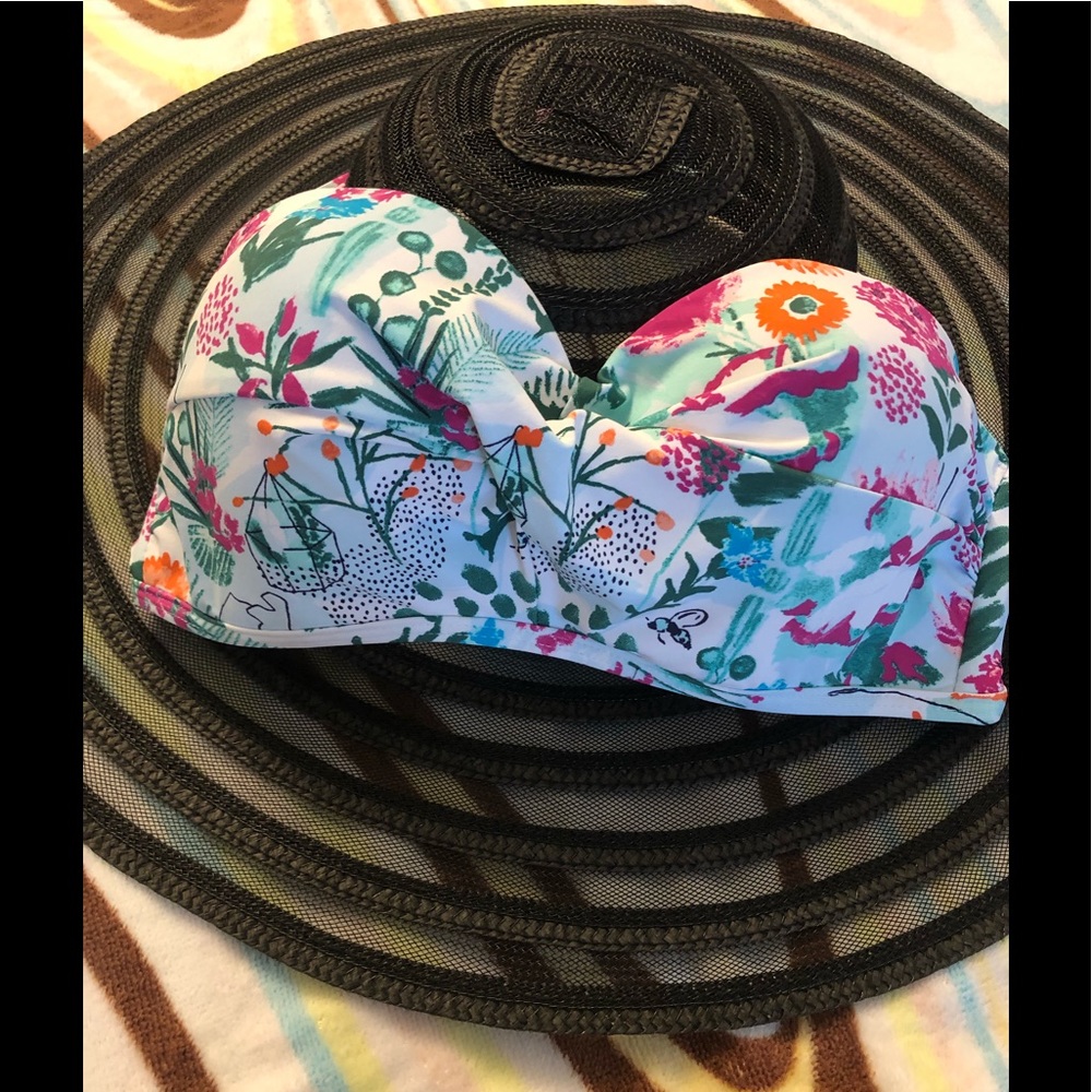 Bikini Top White with Watercolour Floral Print in Multi-Colour (New!)